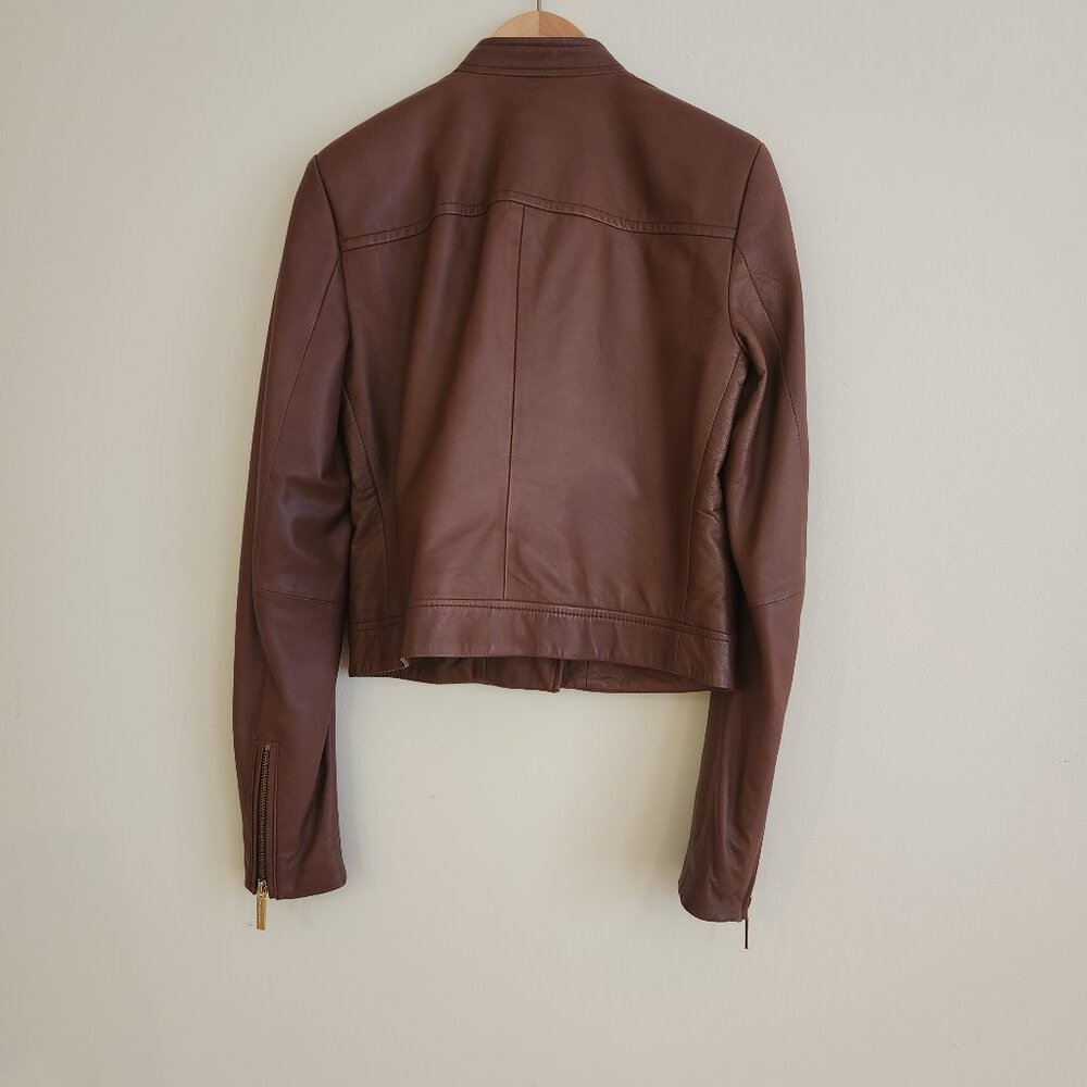 Michael Kors Leather Moto Jacket SZ 2 - Picture 4 of 8